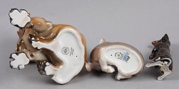FIGURINER, 3 st, porslin, Rosenthal och Kunglig Dansk.