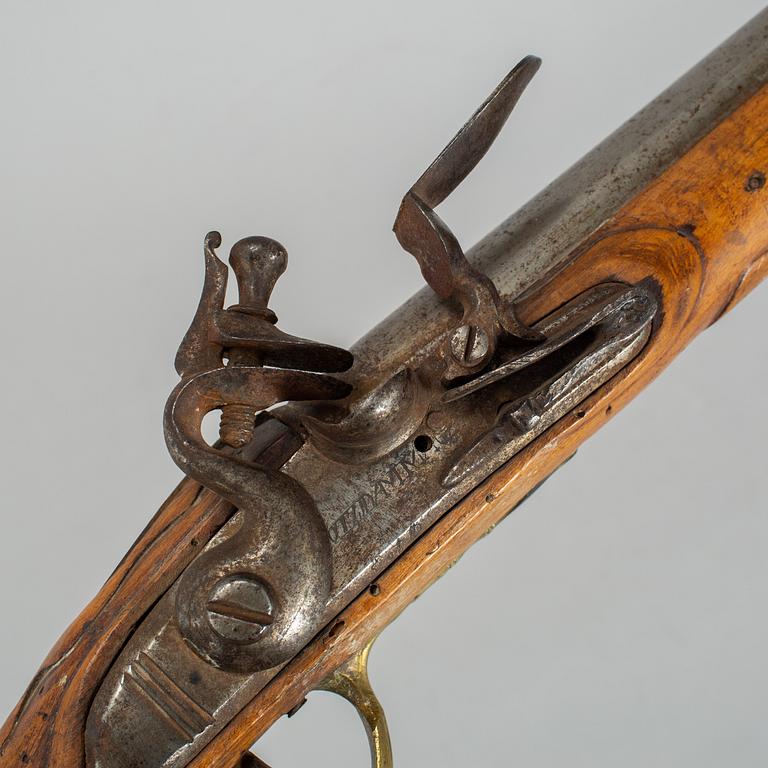 A Prussian flintlock pistol 1731 pattern, marked  'Potsdam Mag' and S et D.