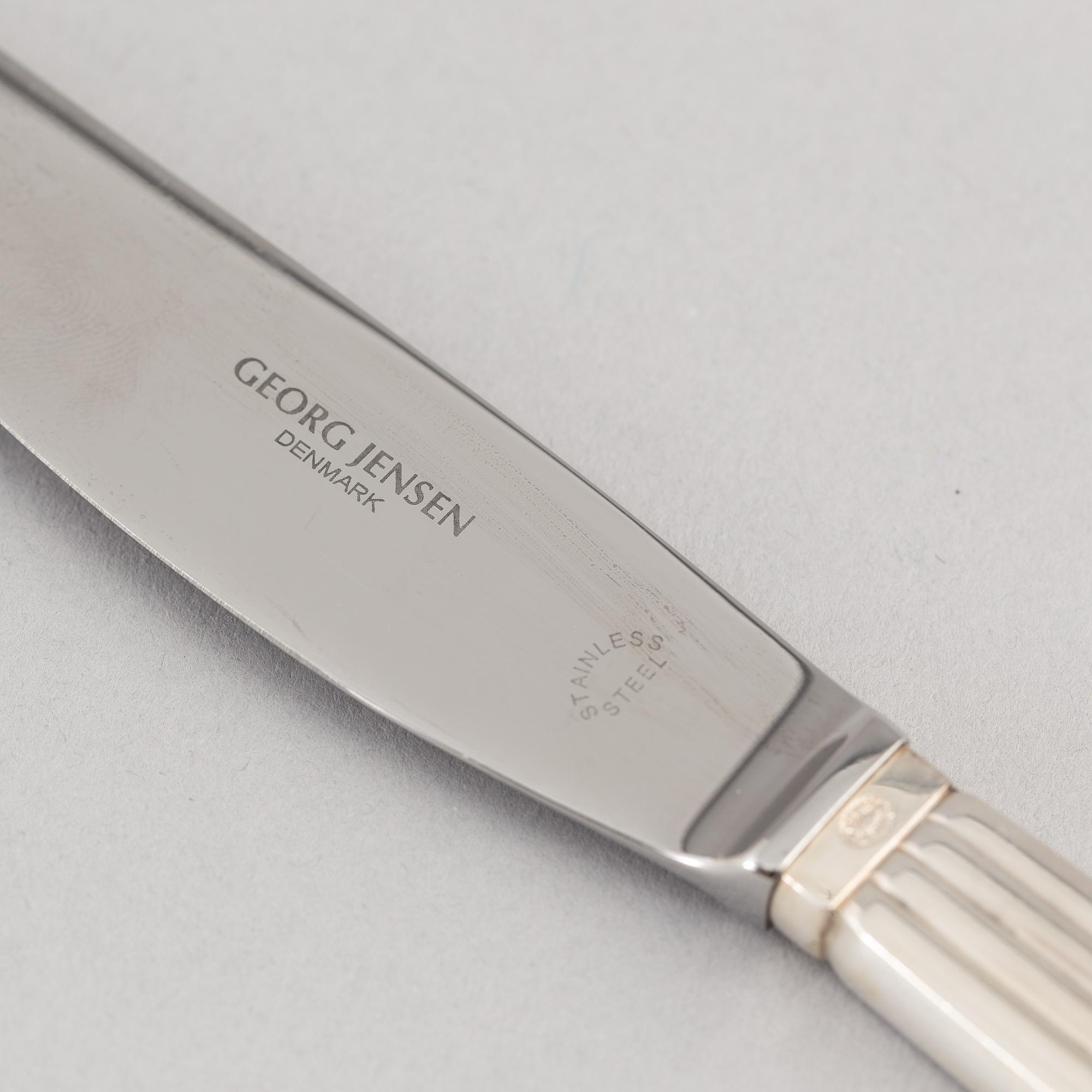 Sigvard Bernadotte, bestickuppsättning, 82 delar, sterling silver, "Bernadotte", Georg Jensen, Danmark 1945-1977.