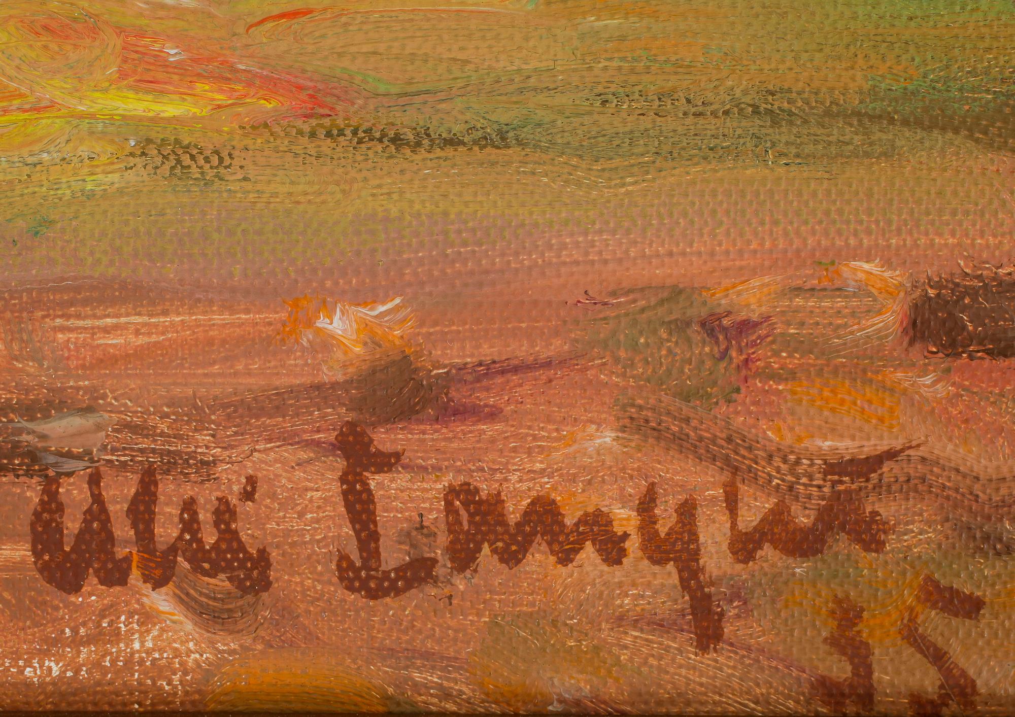 OKÄND KONSTNÄR, olja på duk, otydligt signerad och daterad (19)35.