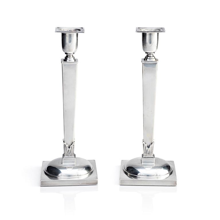 W.A. Bolin, a pair of silver candlesticks, Stockholm 1957.