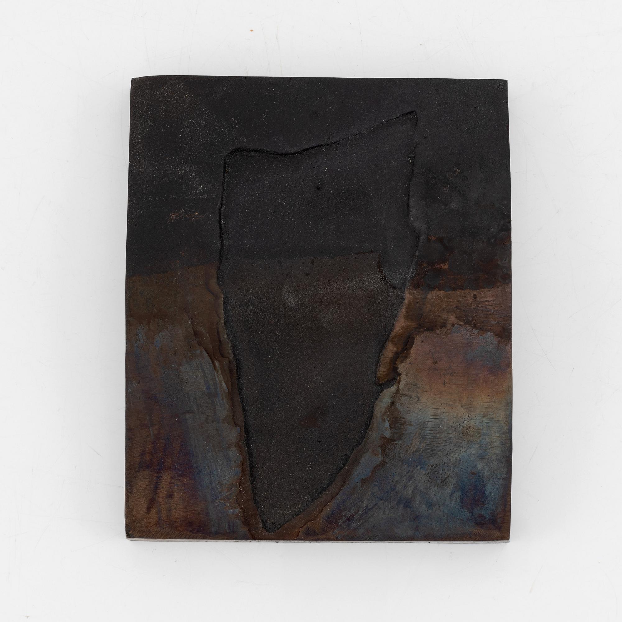 Bo Andersson, sculpture, relief, iron,  signed KGBA and adted -95. Numbered 59/100. In wooden box with book.
