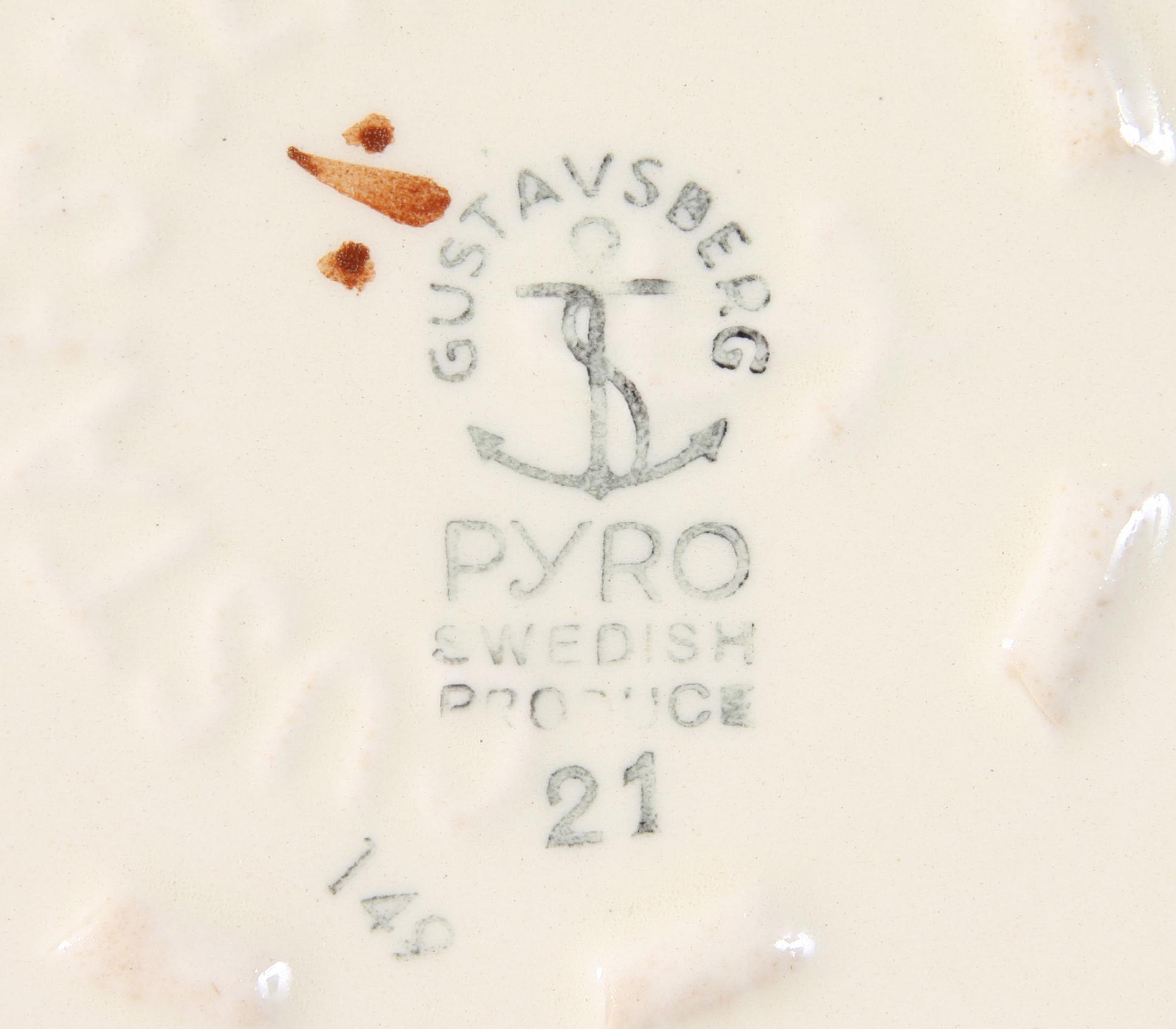 PARTI FLINTGODS, 12 delar,"Pyro", 1929-1955, Wilhelm Kåge, Gustavsberg.