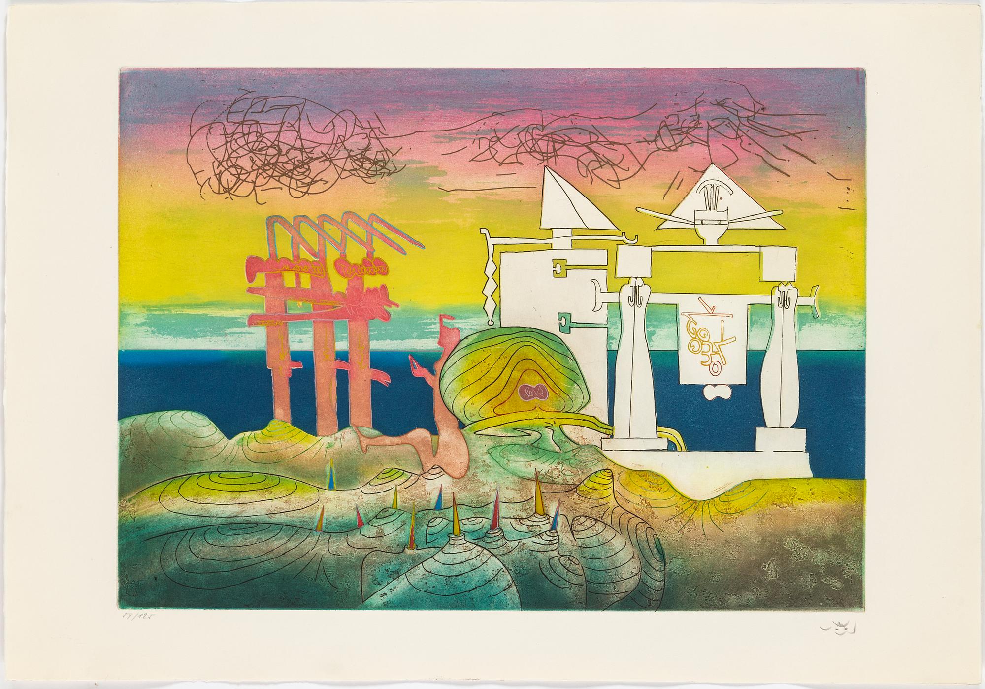 ROBERTO MATTA, MAPP med 10 färgetsningar, 1975, signerade 59/125.