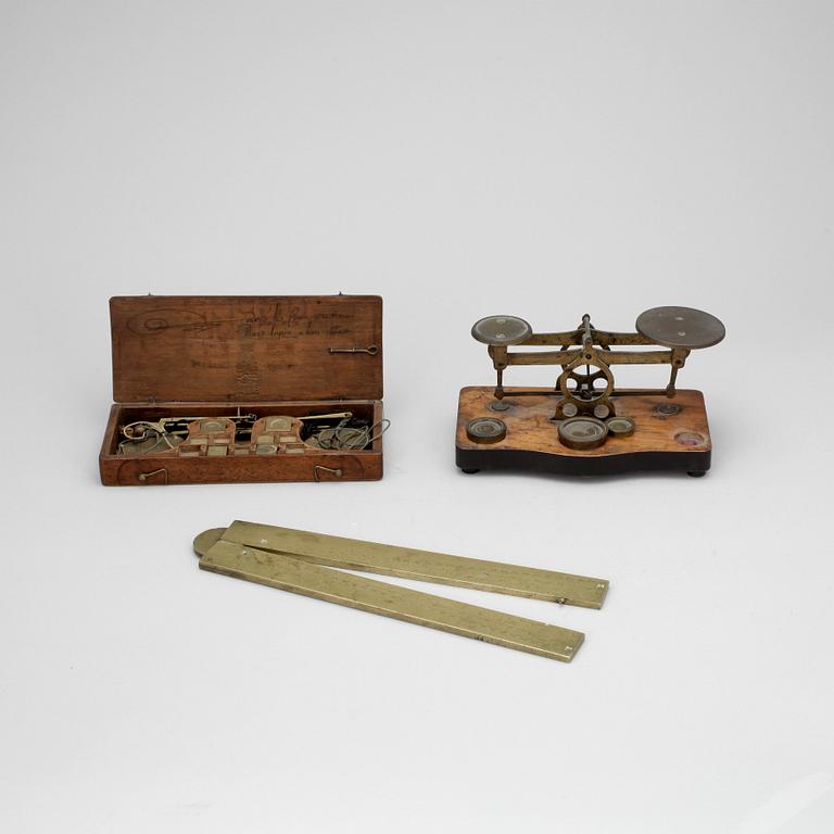 MÄTINSTRUMENT samt 3 VÅGAR, 17/1800-tal.