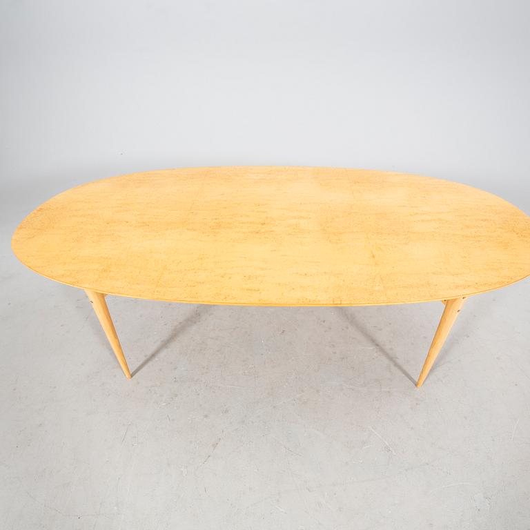 A Bruno Mathsson & Piet Hein birch dining table "Superellips".