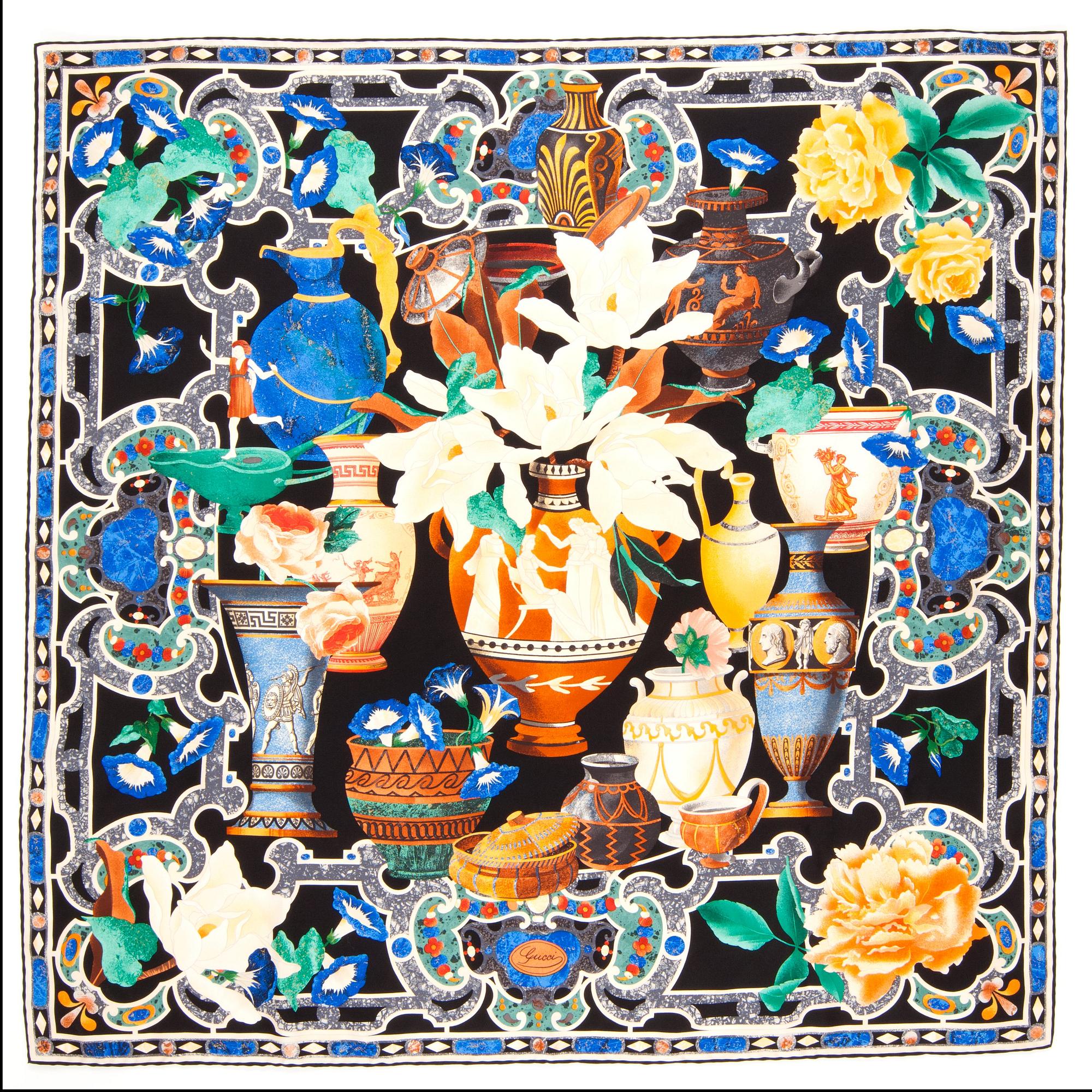 GUCCI and CELINÉ, three silk scarves.