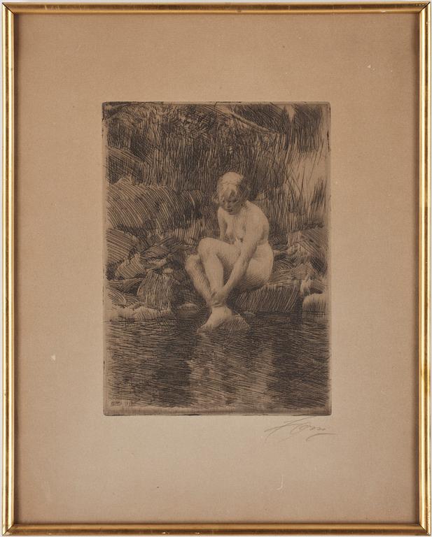 ANDERS ZORN, etsning, 1912, signerad.