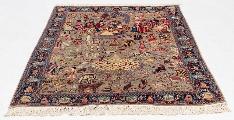 Matta, Kashmir, figural, ca 214 x 139.