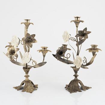 A pair candelabras + one, France, first half of the 20th century.