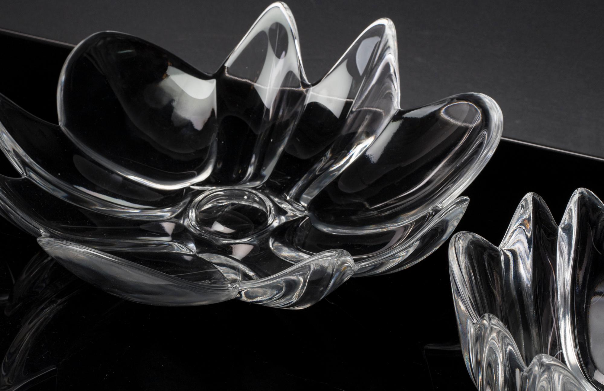 3 pcs of glass bowl, Orrefors, late 20th century,