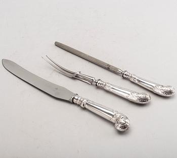Mulberry, Trancherbestick, 3 delar, nysilver.