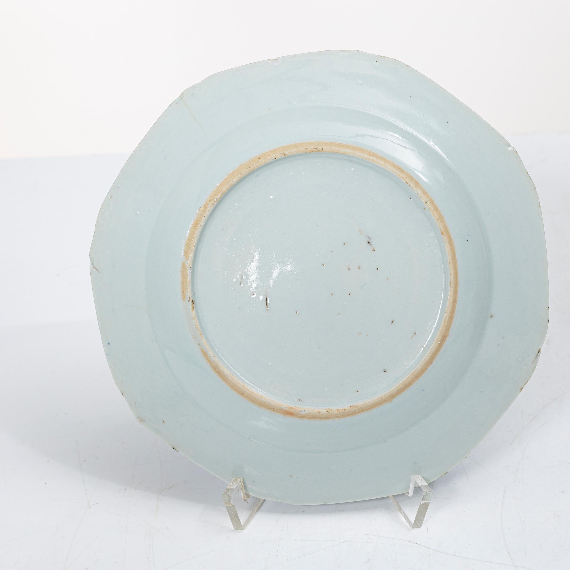 Tallrikar, 16 st, porslin, Kina, Qianlong (1736-95).