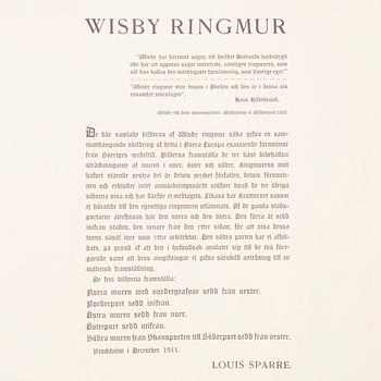 LOUIS SPARRE, grafikmapp, litografier 9 st, signerade och daterade Wisby 1911.