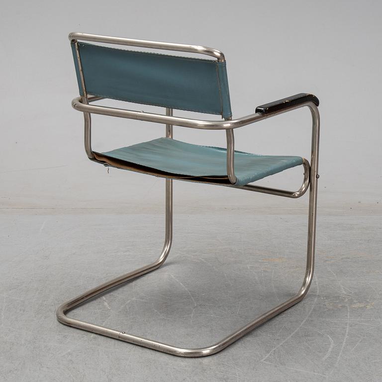 A tubular steel armchair, 1930's.