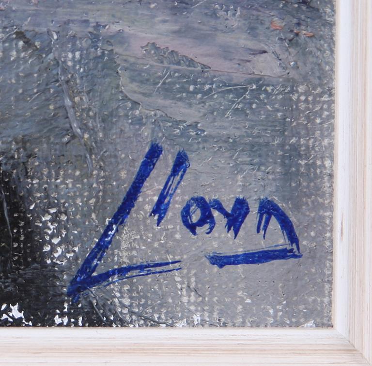 OKÄND KONSTNÄR, olja på duk, 2 st, sign "Lloyd".