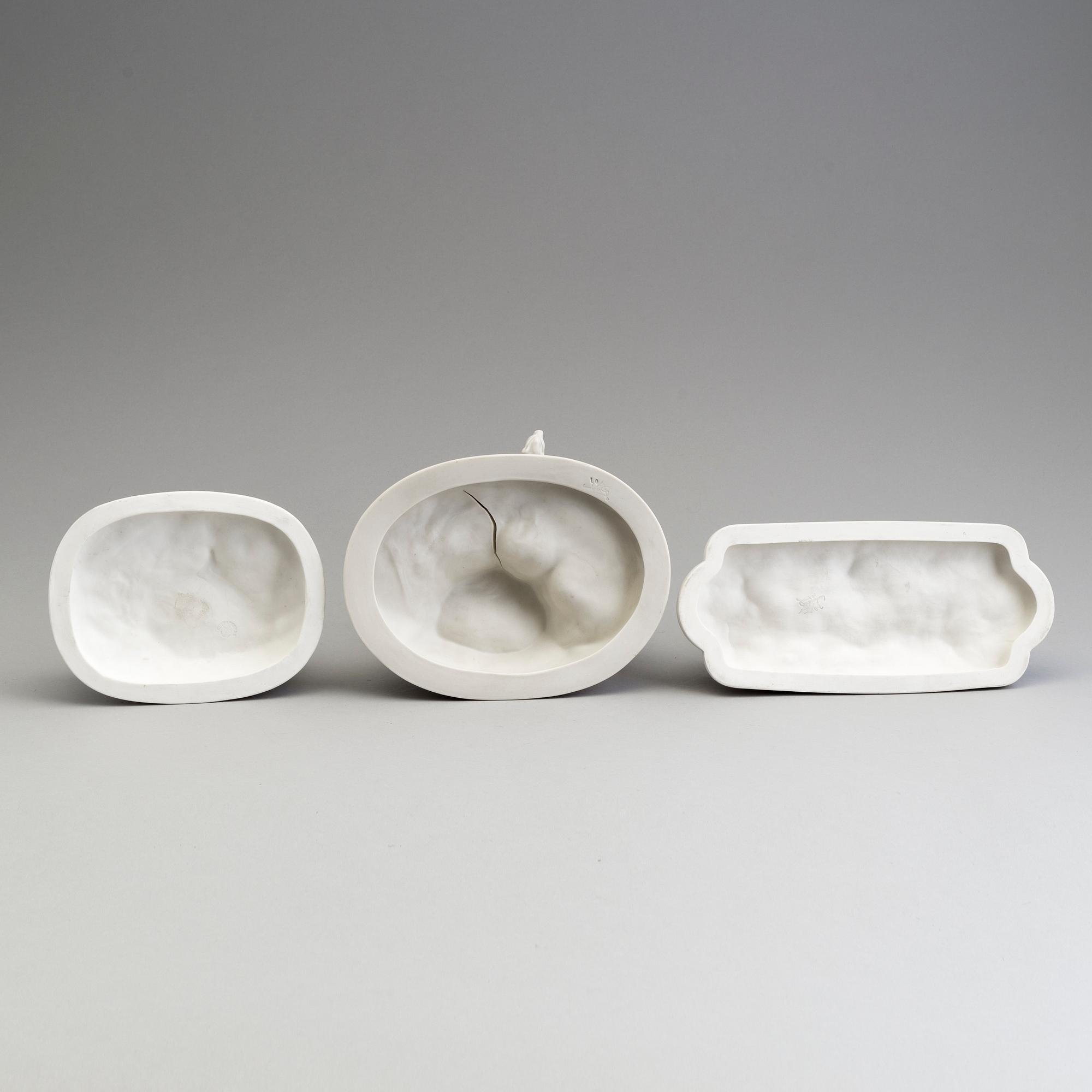 THREE PARIAN GROUPS, Gustafsberg, ca 1900.