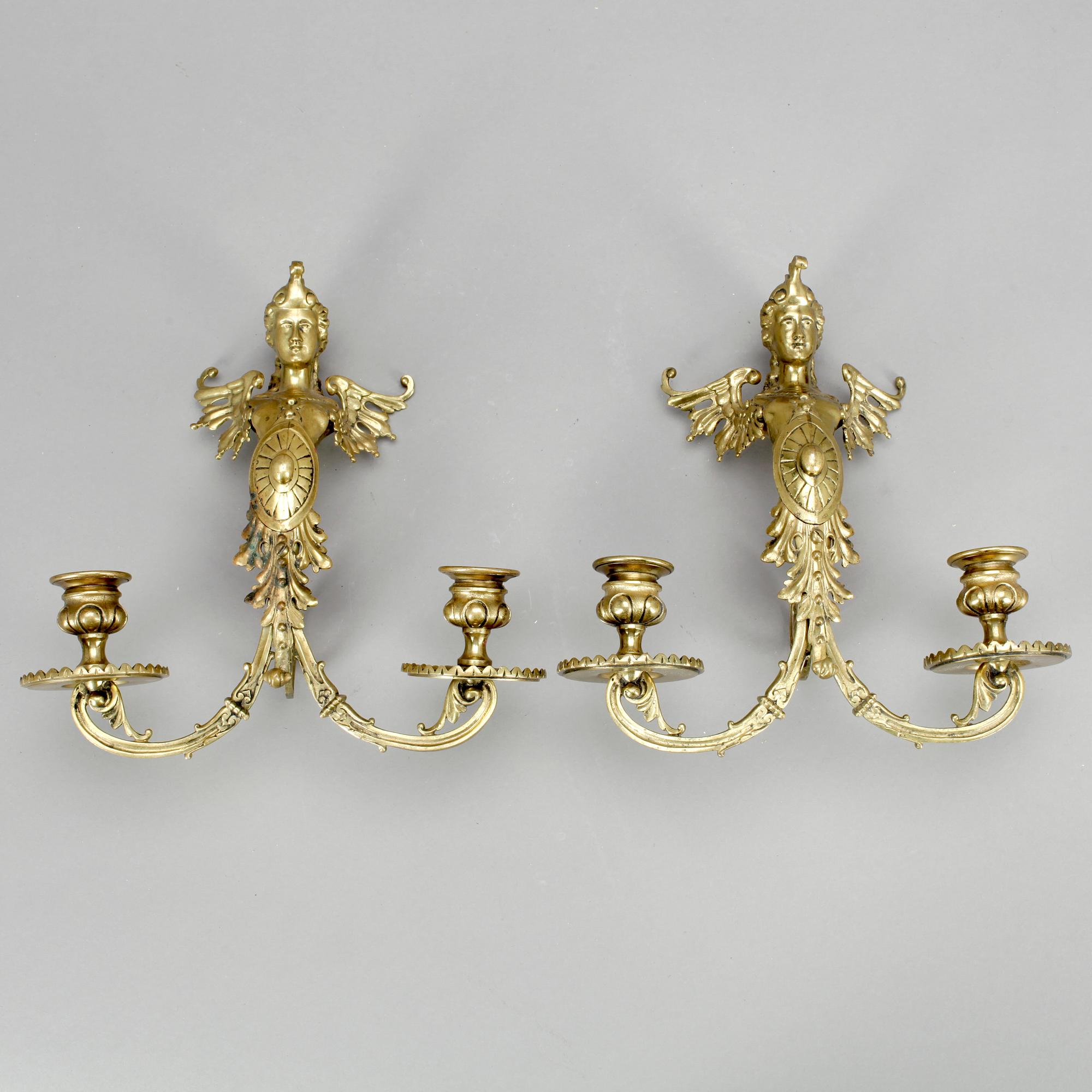 VÄGGAPPLIQUER, ett par, Louis XVI-stil, 1900-tal.