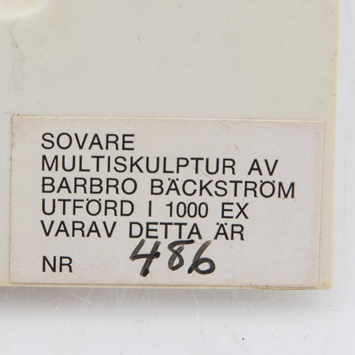 Barbro Bäckström, multiscuplture plastic numbered 486/1000.