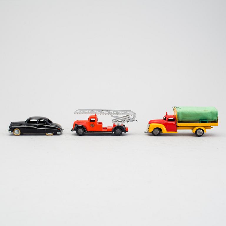 TEKNO samt DINKY TOYS, 6 delar, Danmark och England, 1940/50-tal.