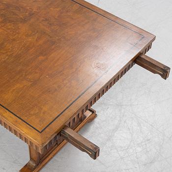 A atained birch Swedish Grace dining table, 1930's/30's.