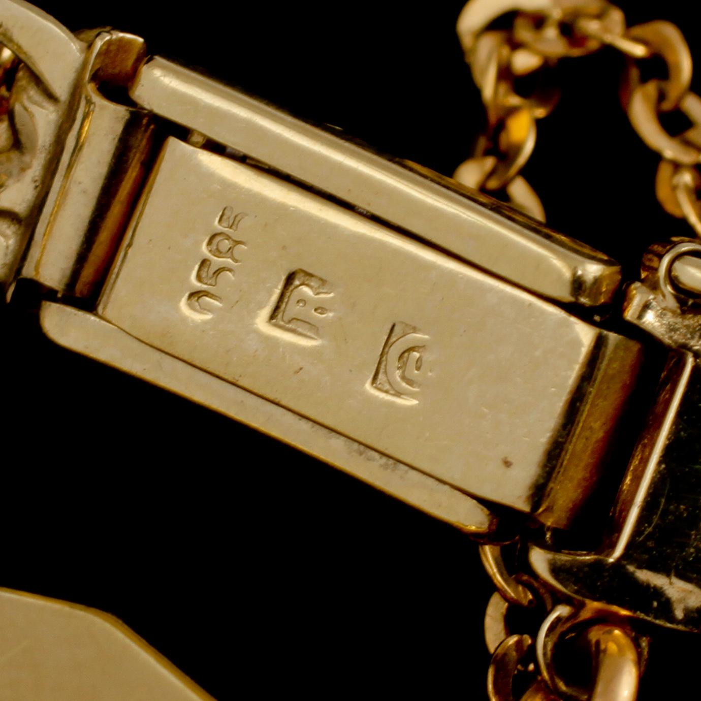 DAMARMBANDSUR, 14 k guld, omkring 1900-talets mitt. Vikt 20 g.