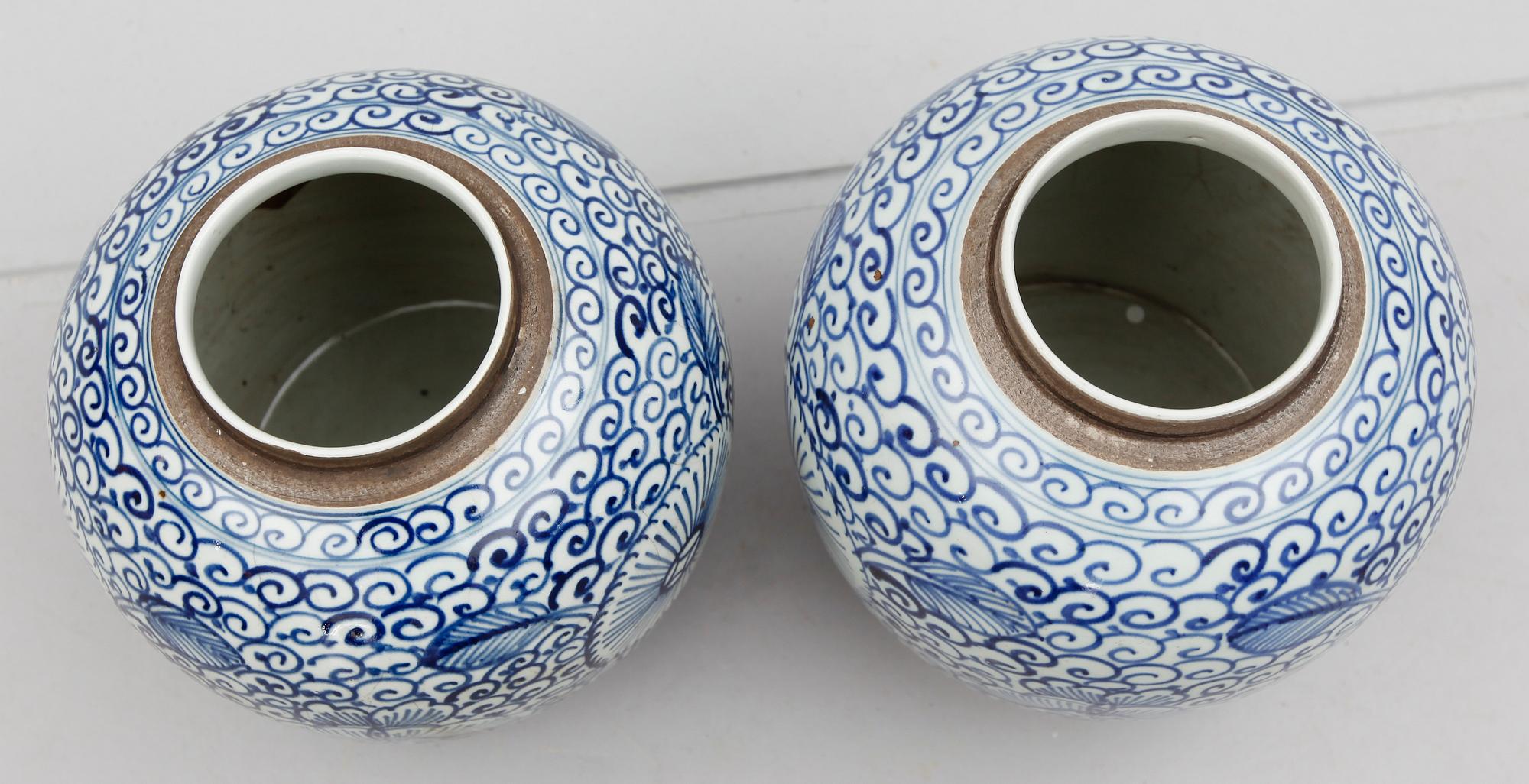 BOJANER, 1 par, porslin, Kina, sent 1900-tal.