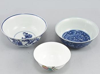 SKÅLAR, 3 st, porslin, Kina, modern tillverkning.