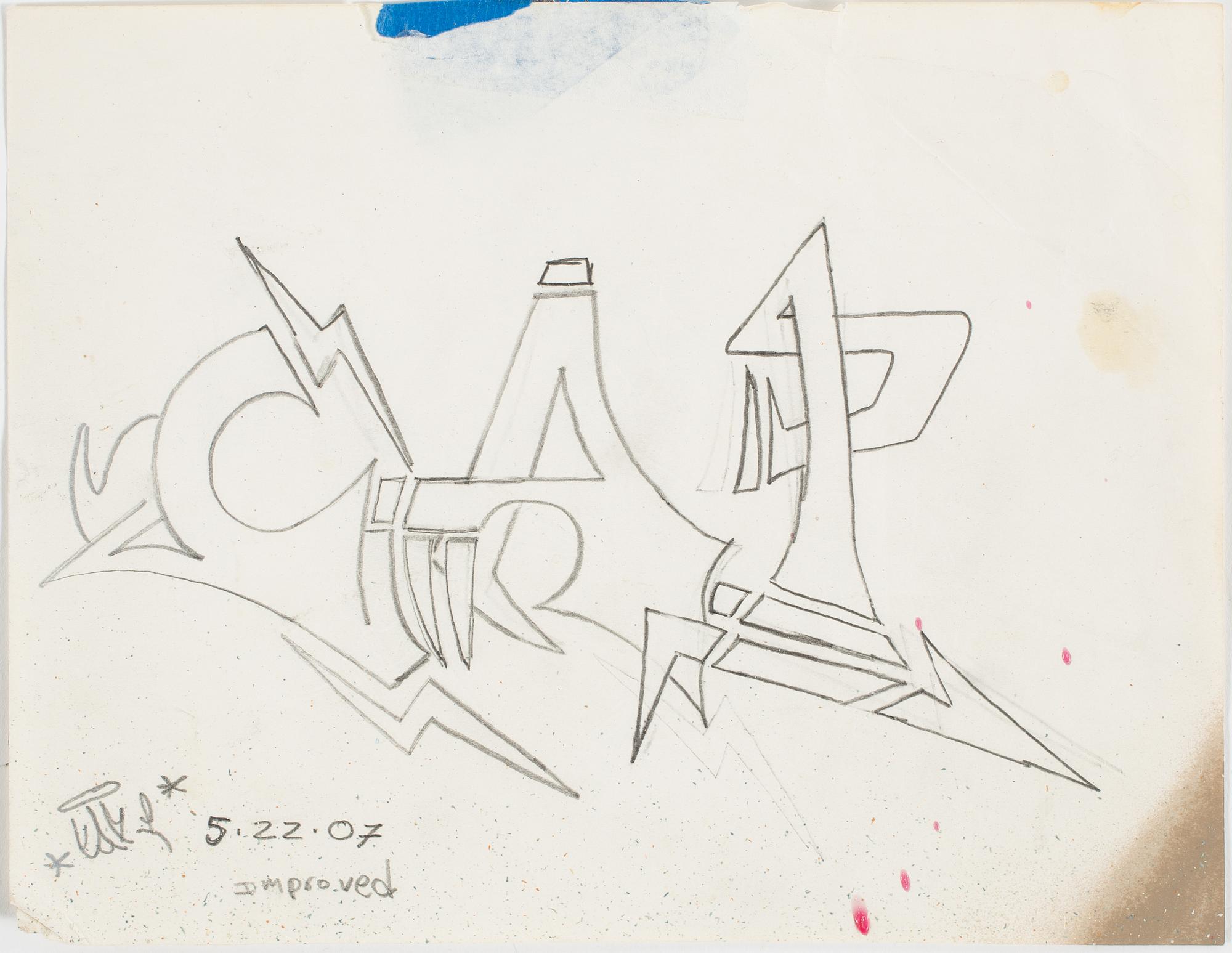 "CAP", ROBERT KARDASH, blyertsteckning, signerad och daterad 2007.05.22.