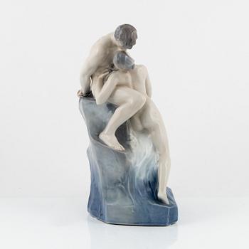 Royal Copenhagen, figurin, porslin, ”Kyssen”, Danmark.
