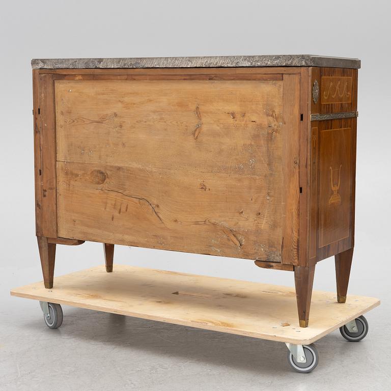 A Gustavian style chest of drawers, late 19th century.