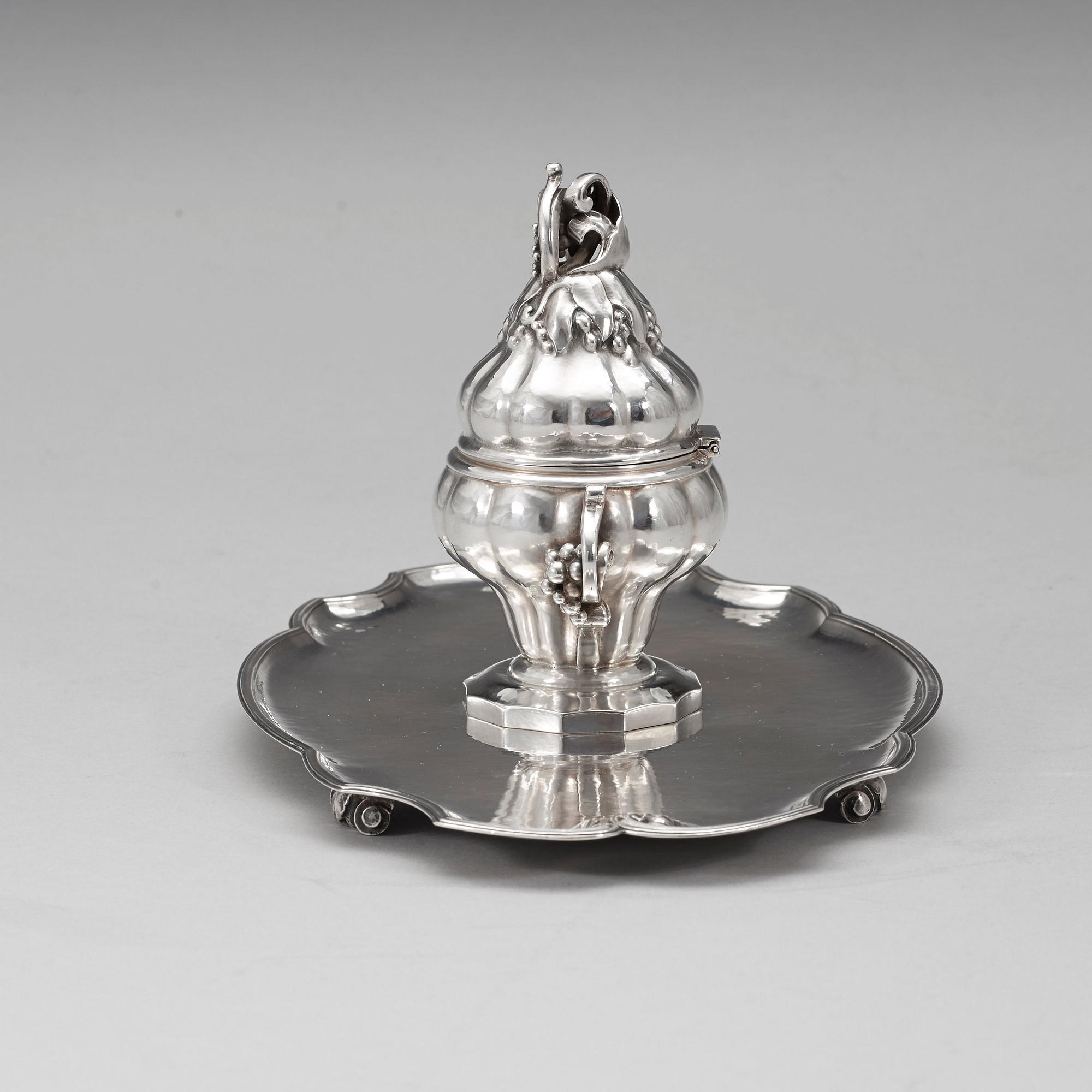 A Georg Jensen silver desk set, Copenhagen 1915-21.