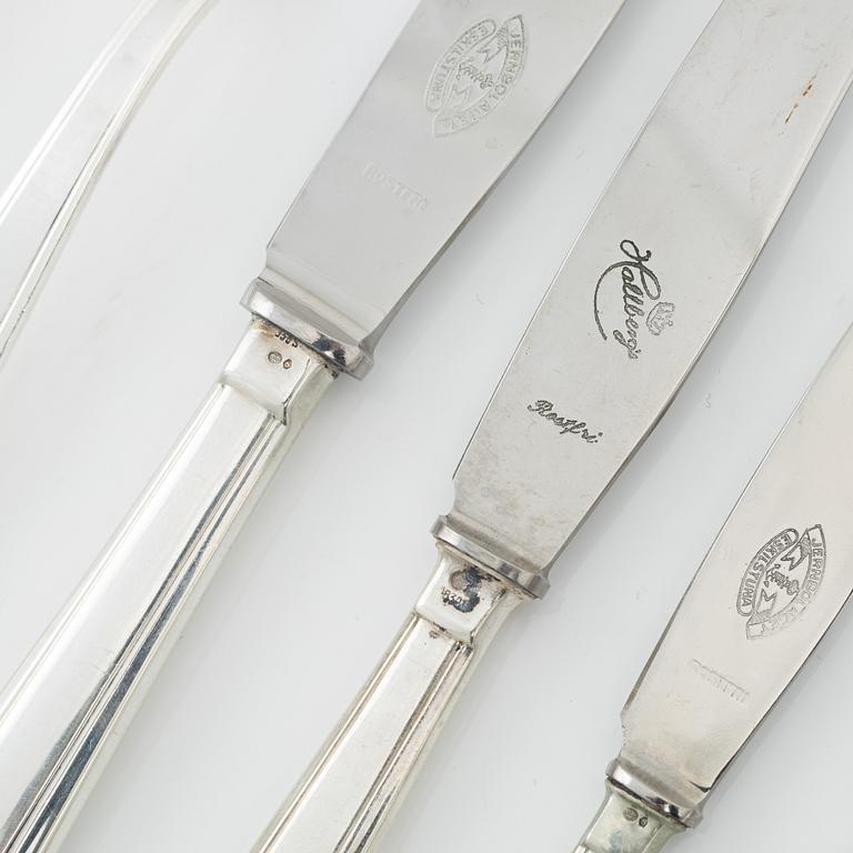 A 120- piece silver cutlery, bearing Swedish import marks, including CG. Hallberg, Stockholm, 1932.