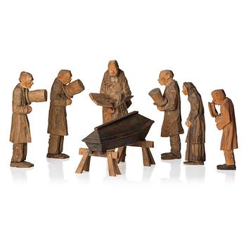 839. Axel Petersson Döderhultarn, "Begravning" (= The funeral) (7 pieces).