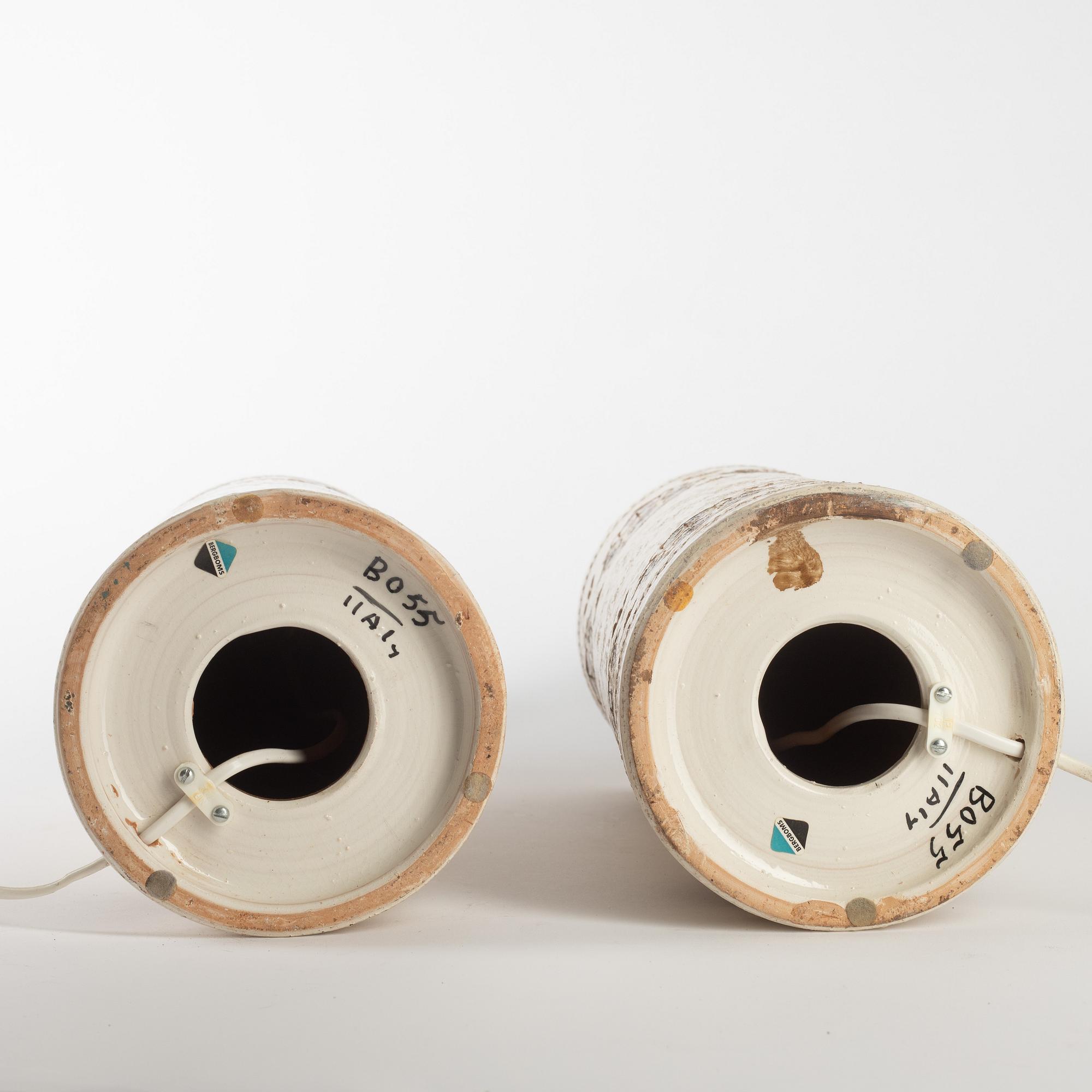 Bordslampor, ett par, Bitossi för Bergboms, 1970-tal.