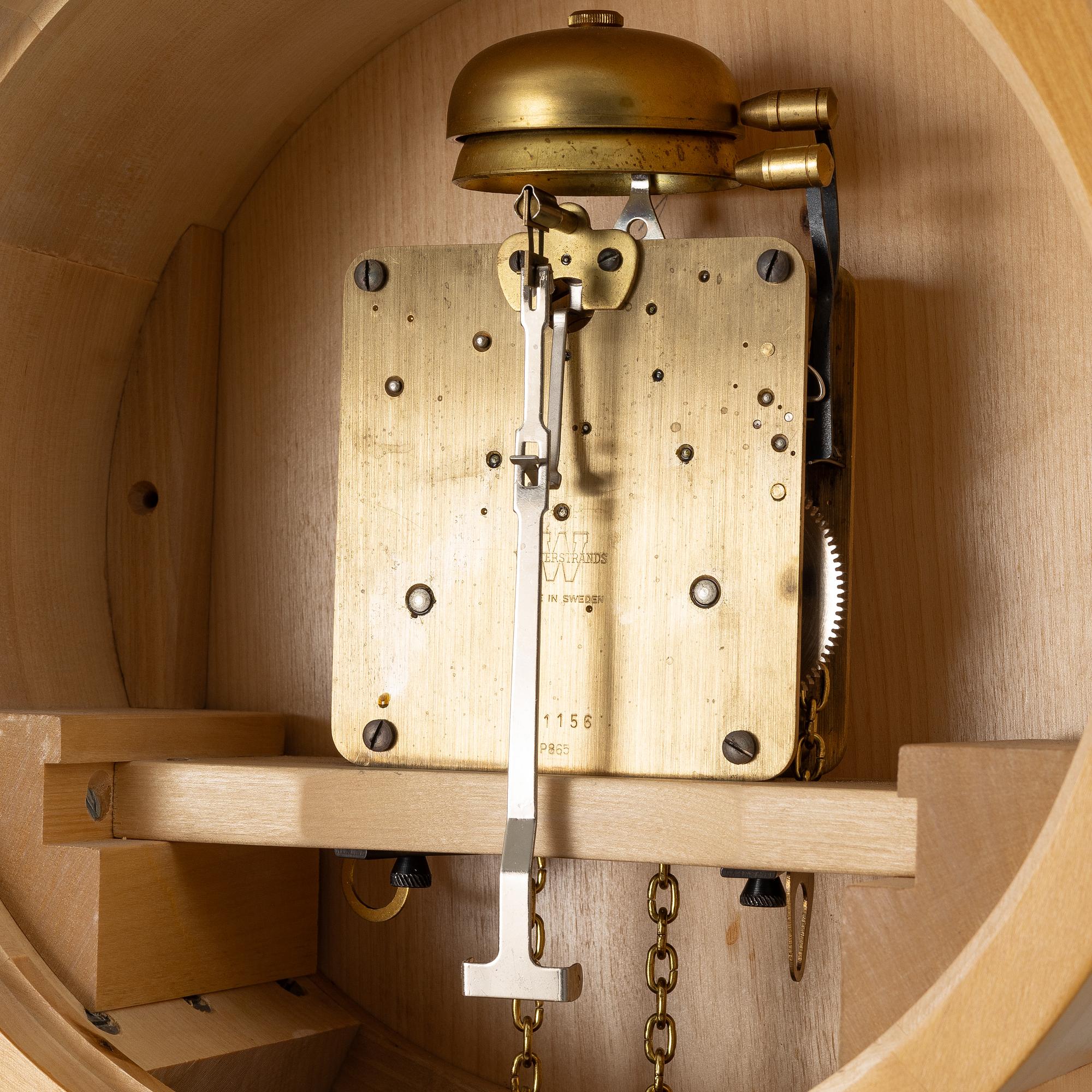 Carl Malmsten, long case clock, 'Tidlösa', late 20th century.