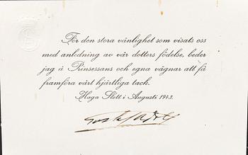 AUTOGRAF, Kronprins Gustaf Adolf, 1943.