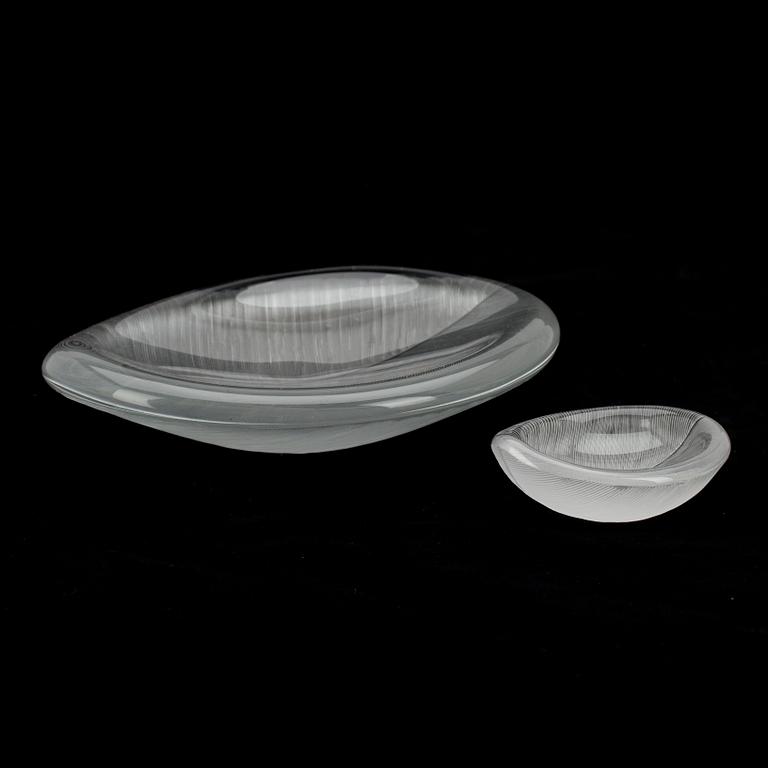 VATEJA, 2 kpl, lasia, sign. Tapio Wirkkala, Iittala -54.