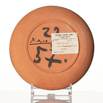 Pablo Picasso, a unique earthenware dish, "Scène tauromachique", Madoura, Vallauris, France, 1957.