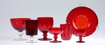 GLASSERVISDELAR, 45 st, glas, Reijmyre, 1900-tal.
