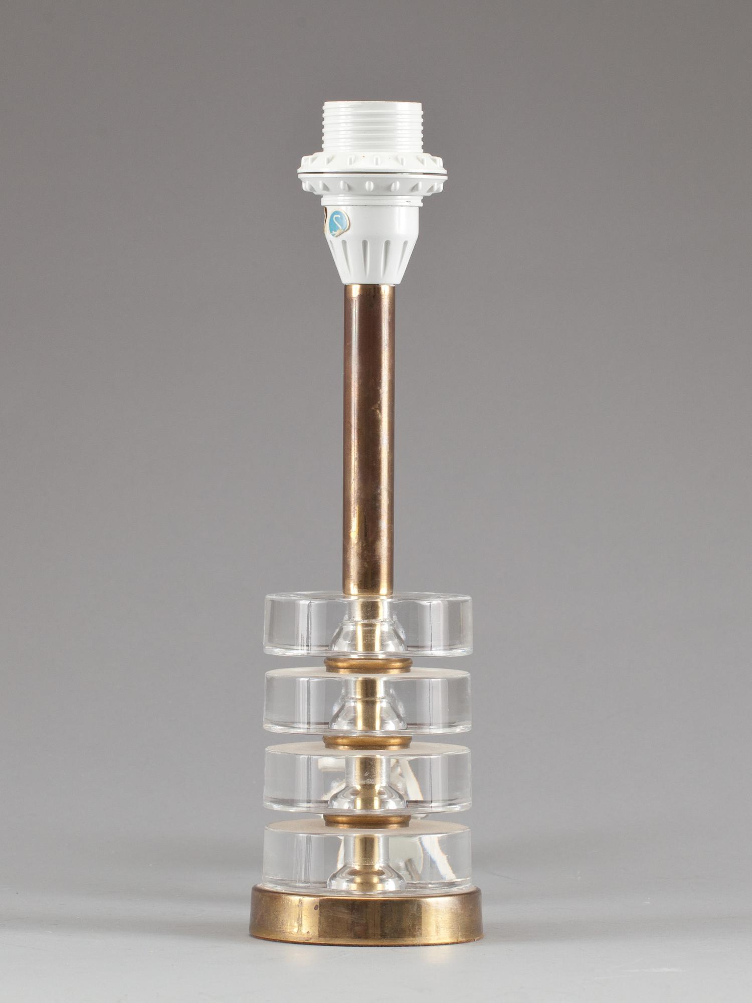 BORDSLAMPA, glas, Carl Fagerlund, Orrefors, 1900-tal.
