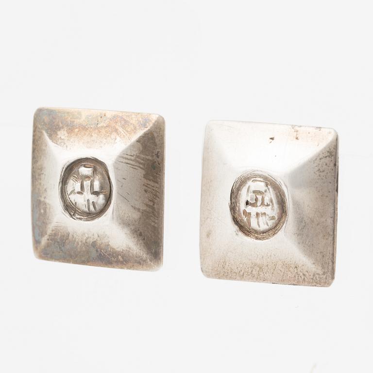 Lars Arby, four pairs of earrings, silver, Gothenburg including 1963 and 1969.