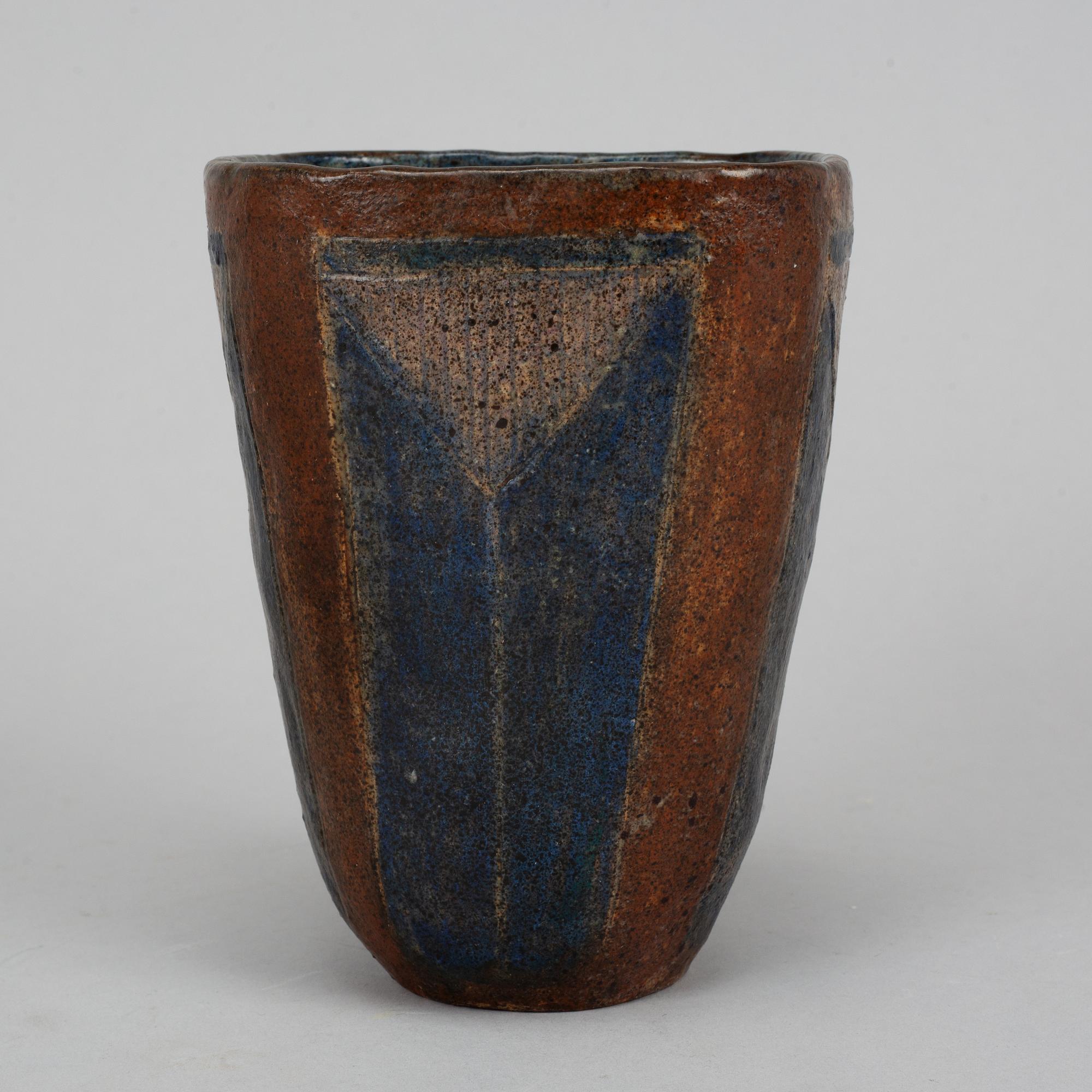 Dagmar Norell, a signed earthenware vase.