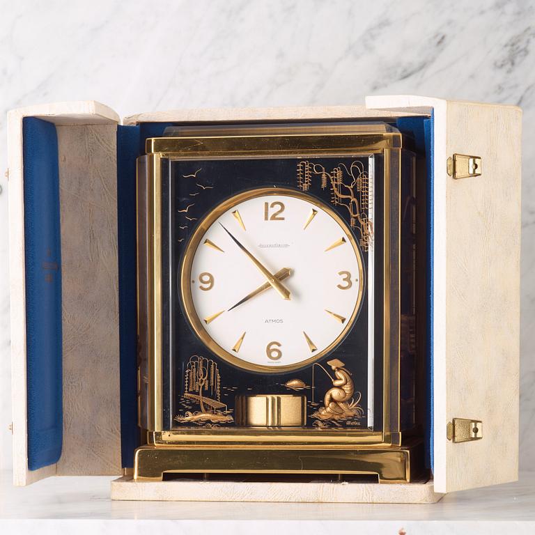 JAEGER-LE COULTRE, Atmos, "Black Chinoiserie Marina", table clock, 24 x 18.5 x 12.5 cm.