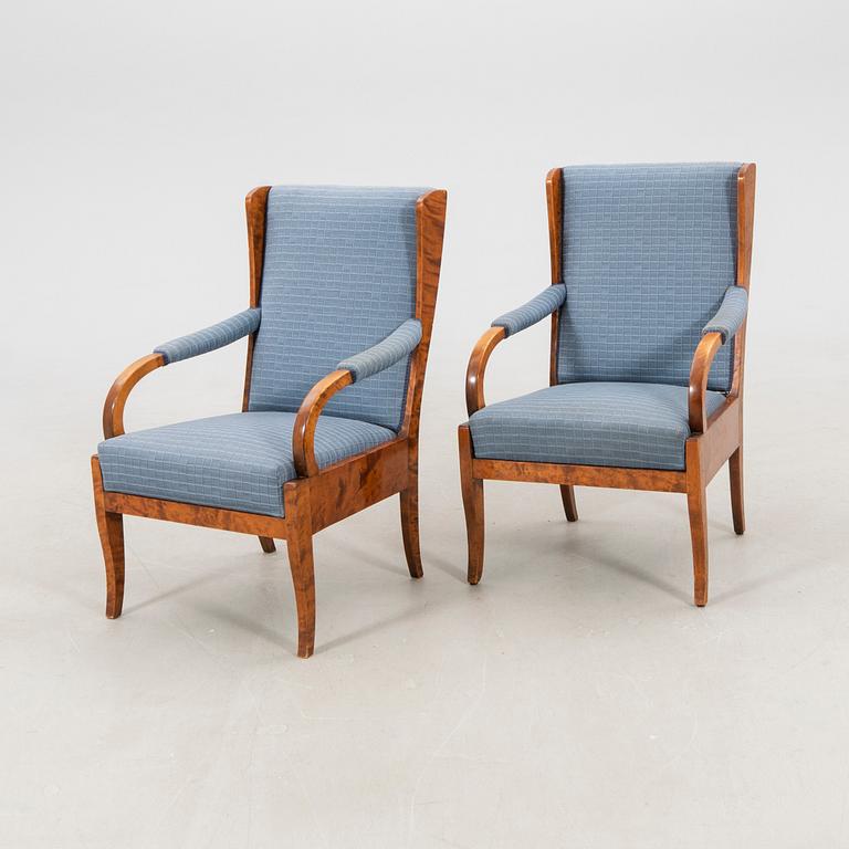Armchairs, a pair from the 1930s/40s.