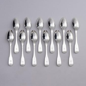Carl Magnus Ryberg, skedar, 12 st, silver, Stockholm 1806.