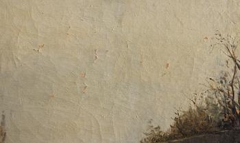 OKÄND KONSTNÄR, olja på duk, sign C.E Brock samt dat 1886.