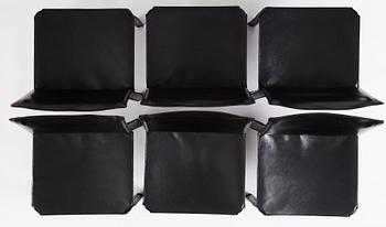 Mario Bellini, a set of  6 chairs, model "412, CAB", Cassina, Italy post 1977.