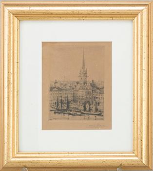 LOUIS SPARRE, etching, signed and dated 1929 in plate.