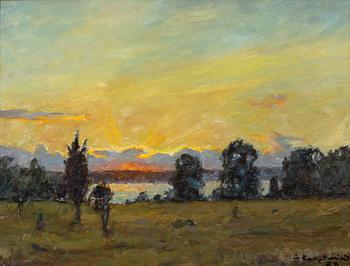 Gottfrid Kallstenius, Solnedgång över Vivassen från Nyslätt, Källvik.